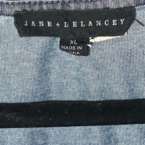 Jane and Delancey Distressed Blue Short Sleeve Top - Picture 2 of 10